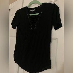 Laced up black top